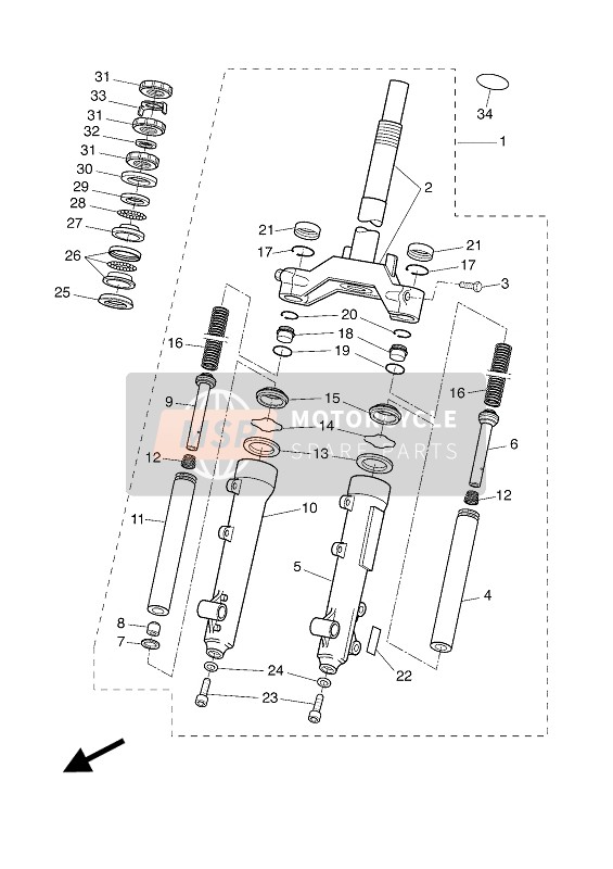 Yamaha EW50 2004 Vorderradgabel für ein 2004 Yamaha EW50